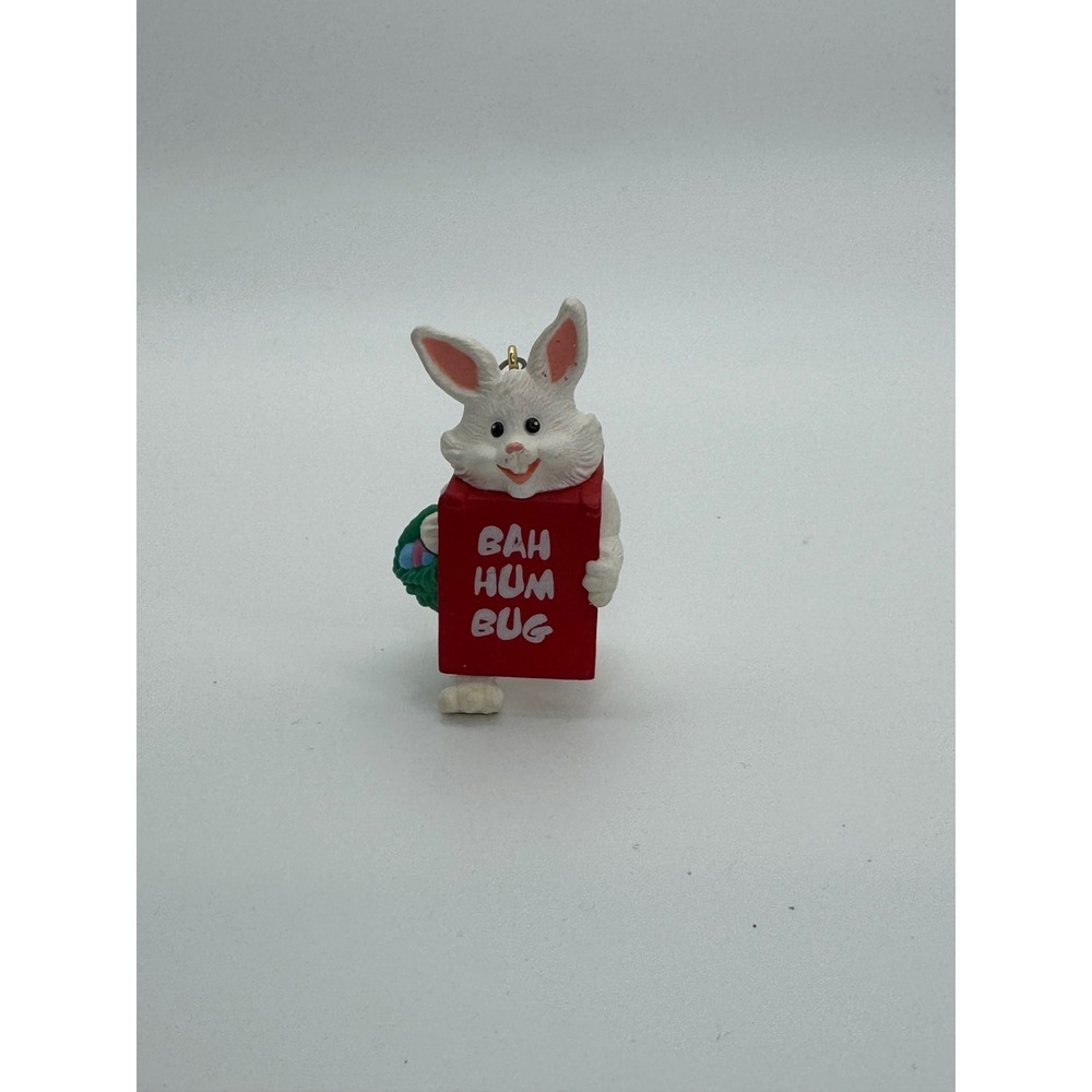 1990 Hallmark Bah Hum Bug Ban Fruit Cake Rabbit Christmas Tree Ornament,
EUC